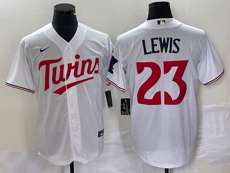 Men Minnesota Twins 23 Lewis Nike White Home Replica Player Game MLB Jersey